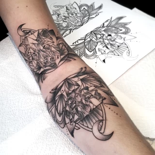 Cat and wolf Pet Tattoo - Black Hat Tattoo Dublin - The Black Hat Tattoo