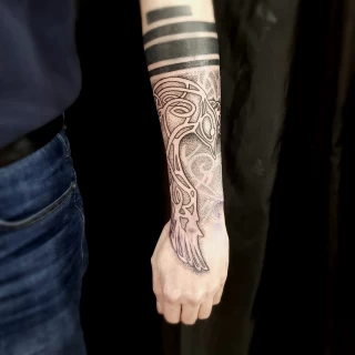 Bird arm band - Bird Tattoo - Black Hat Tattoo Dublin - The Black Hat Tattoo