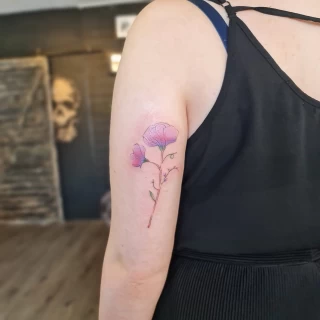 Pink flowers -  - Flower Tattoo - Black Hat Tattoo Dublin - The Black Hat Tattoo