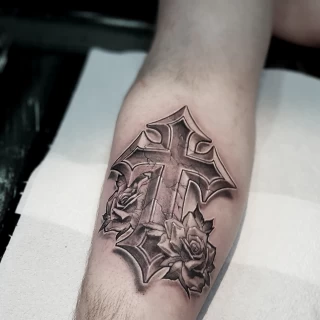 Cross realistic - Spiritual Tattoo - Witchy Tattoo - Tarot Card Tattoo - Black Hat Tattoo Dublin - The Black Hat Tattoo