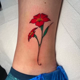 Red -  - Flower Tattoo - Black Hat Tattoo Dublin - The Black Hat Tattoo