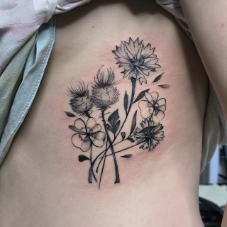 Bunch -  - Flower Tattoo - Black Hat Tattoo Dublin - The Black Hat Tattoo