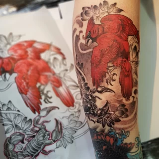 Scorpio and bird  Insect Tattoo - Dublin - - The Black Hat Tattoo