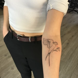 fine lines -  - Flower Tattoo - Black Hat Tattoo Dublin - The Black Hat Tattoo