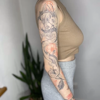 Dragon Tattoo Full Sleeve - Black Hat Tattoo Dublin - The Black Hat Tattoo