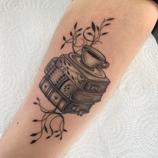 Books - Spiritual Tattoo - Witchy Tattoo - Tarot Card Tattoo - Black Hat Tattoo Dublin - The Black Hat Tattoo