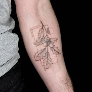 Leave Tattoo - Botanical & Nature - Black Hat Tattoo Dublin - The Black Hat Tattoo