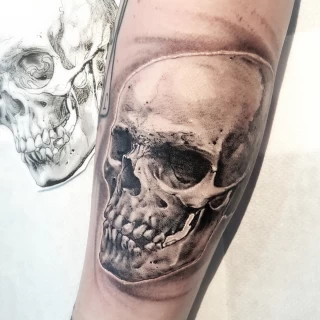 Realistic skull tattoo - Skull Tattoo - Black Hat Tattoo Dublin - The Black Hat Tattoo