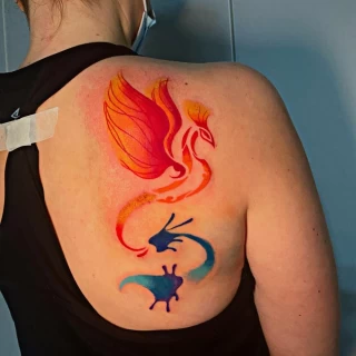 Phoenix Tattoo Color on Shoulder - Black Hat Tattoo Dublin - The Black Hat Tattoo